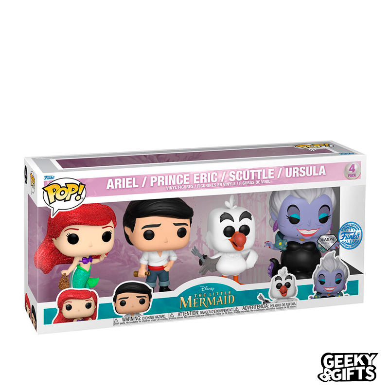 Funko Pop Disney - Ariel / Príncipe Eric / Scuttle 4Pack
