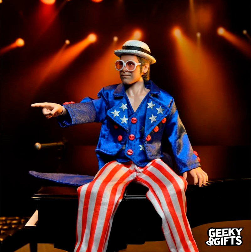 Neca Clothed Action Figure Elton John with Piano Live in ’76