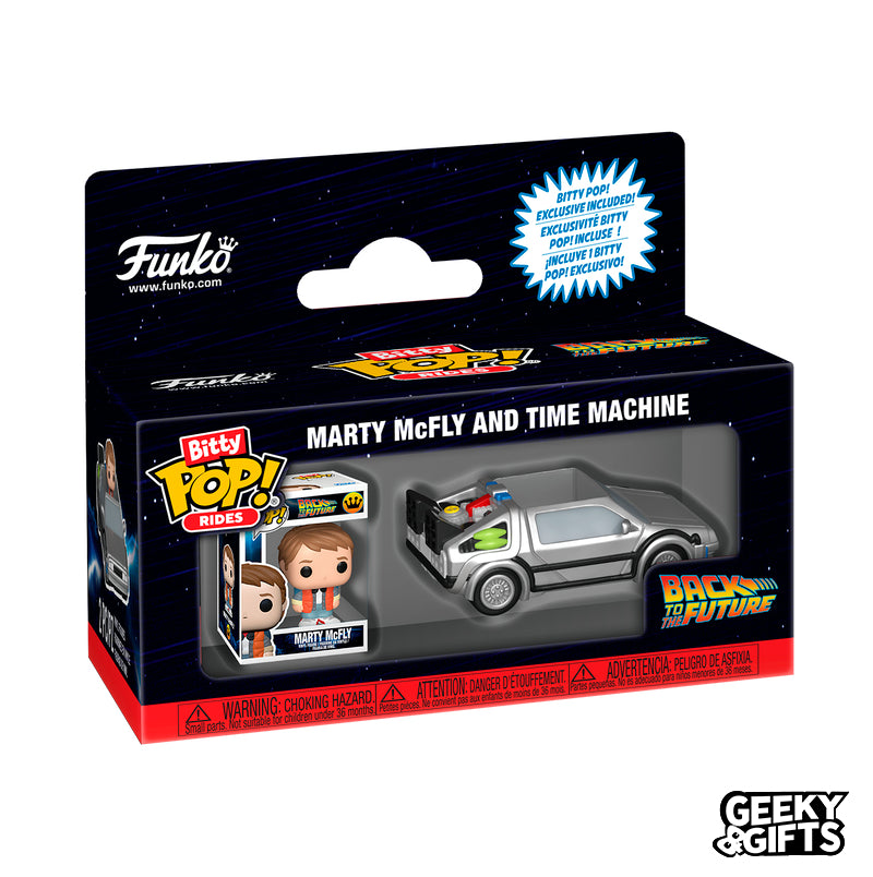 Funko Bitty Pop Rides: Volver al Futuro - Marty McFly con Delorean