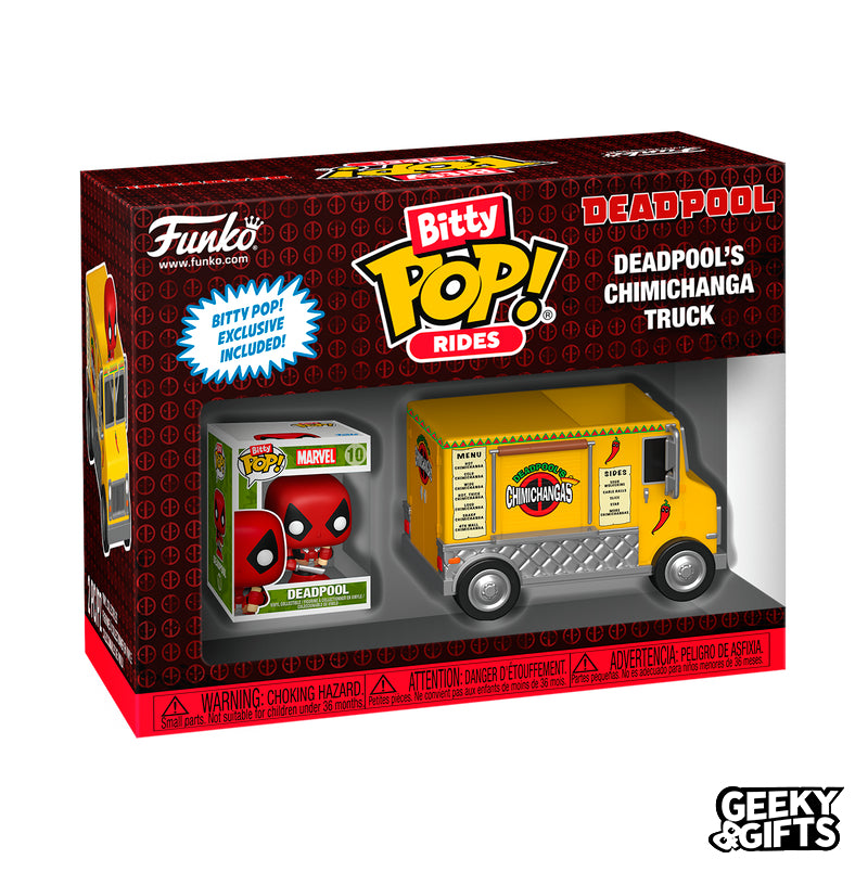 Funko Bitty Pop Rides: Marvel - Deadpool con Carro de Chimichangas