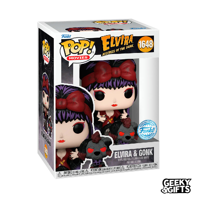 Funko Pop Movies: Elvira Mistress of the Dark - Elvira and Gonk 1648 Special Edition