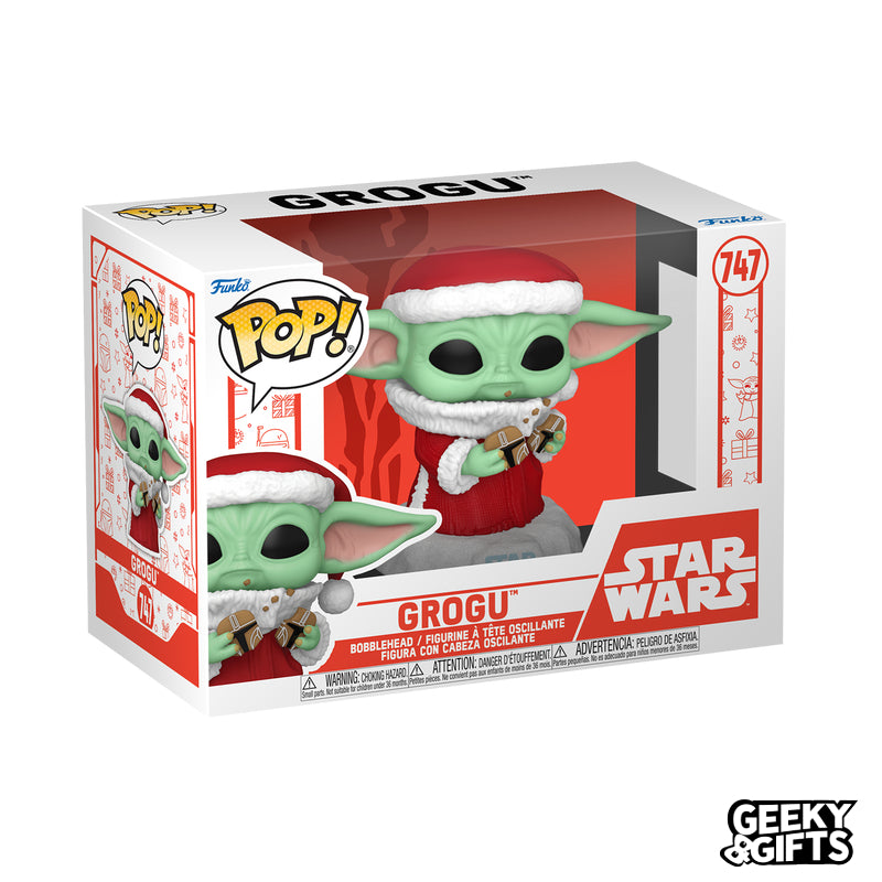 Funko Pop Star Wars: The Mandalorian Holiday - Grogu with Christmas Cookie 747