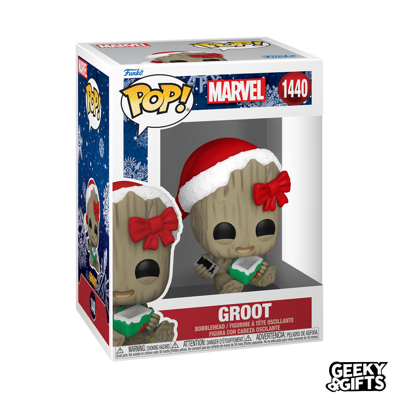 Funko Pop Marvel: Holiday - Groot con Regalo 1440