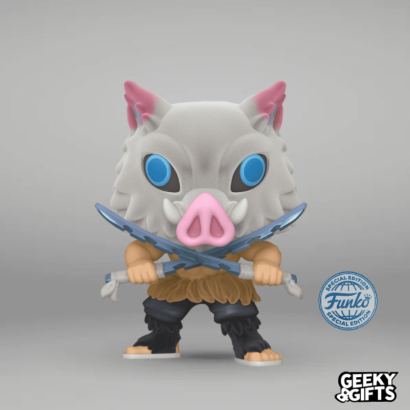 Funko Pop Inosuke (Flocked) Chalice Lacc - Demon Slayer #870, Comic Con, Neuf