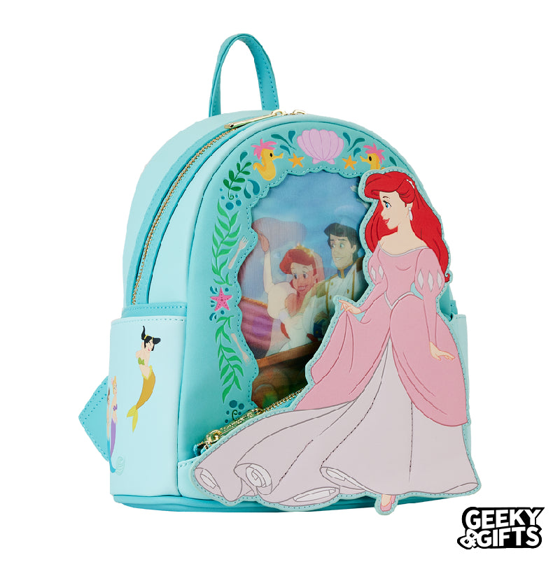 Loungefly Disney: La Sirenita - Princesa Ariel Mini Mochila Lenticular