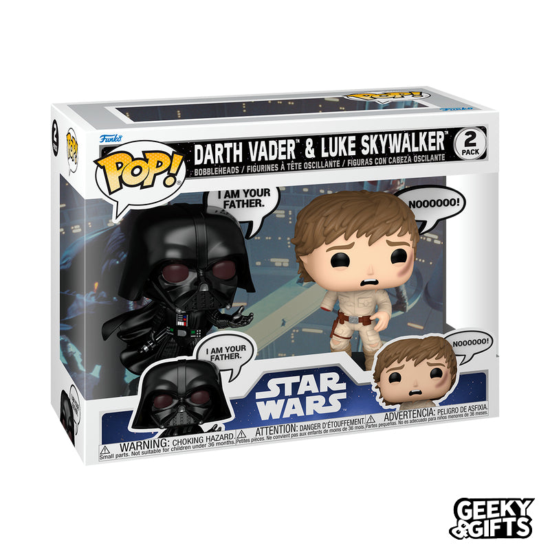 Funko Pop Star Wars: Star Wars - Darth Vader y Luke 2 Pack I am your Father
