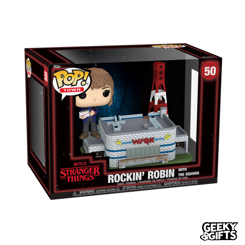 Preventa Funko Pop Town: Stranger Things 5 - Robin en estacion de radio WSQK 50