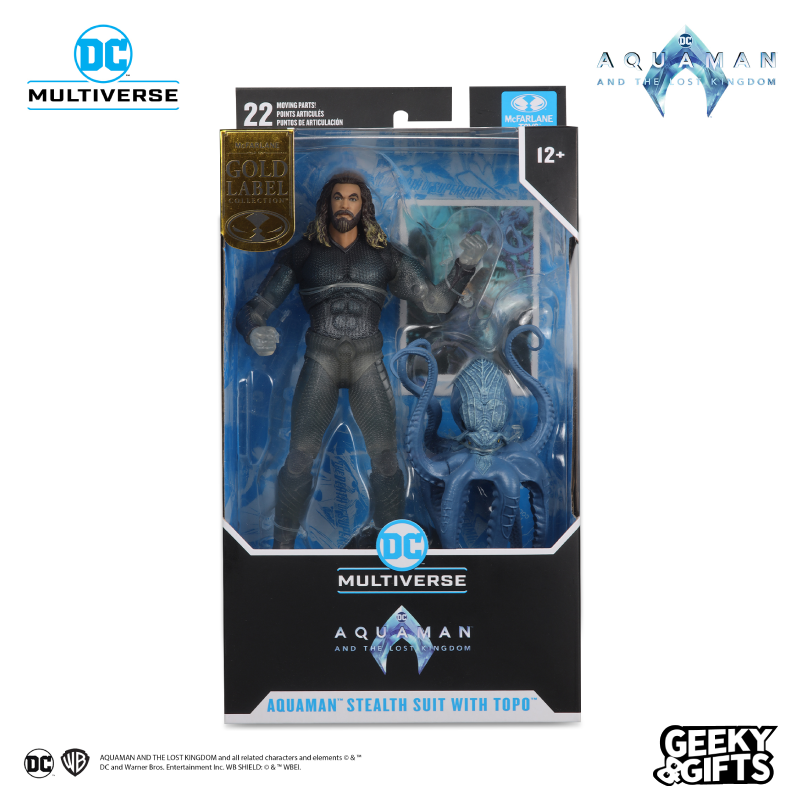 Mcfarlane DC Multiverse: Aquaman And The Lost Kingdom - Aquaman Stealth Suit With Topo - Gold Label