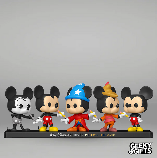 Funko Pop Disney Plane Crazy Mickey, Classic Mickey, Sorcerer Mickey, Beanstalk Mickey y Mickey Mouse 5 pack