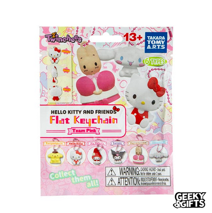 Hello Kitty And Friends Flat Keychain Team Pink Mystery Pack
