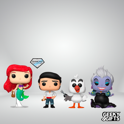 Funko Pop Disney - Ariel / Príncipe Eric / Scuttle 4Pack