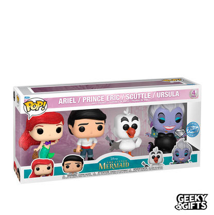 Funko Pop Disney - Ariel / Príncipe Eric / Scuttle 4Pack