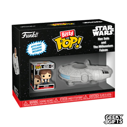 Preventa Funko Bitty Pop Rides: Star Wars - Han Solo con Millenium Falcon