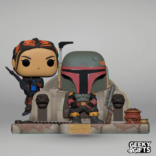 Funko Pop Star Wars Television Moment: The Mandalorian - Boba Fett And Fennec On Throne 486