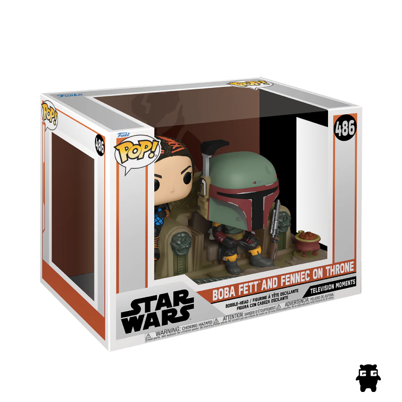 Funko Pop Star Wars Television Moment: The Mandalorian - Boba Fett And Fennec On Throne 486