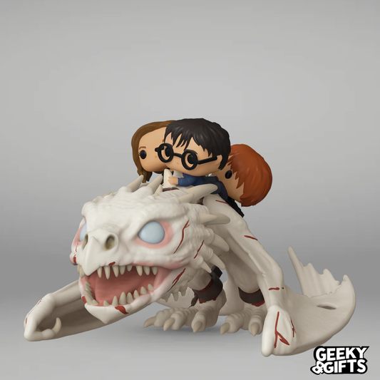 Funko Pop Rides Ukrainian Ironbelly with Harry Ron and Hermione