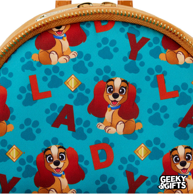 Loungefly Disney: La Dama y el Vagabundo - Dama Plush Mini Mochila