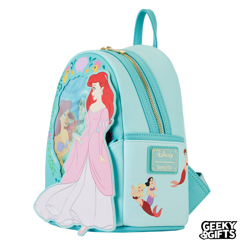 Loungefly Disney: La Sirenita - Princesa Ariel Mini Mochila Lenticular