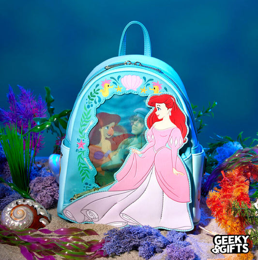 Loungefly Disney: La Sirenita - Princesa Ariel Mini Mochila Lenticular