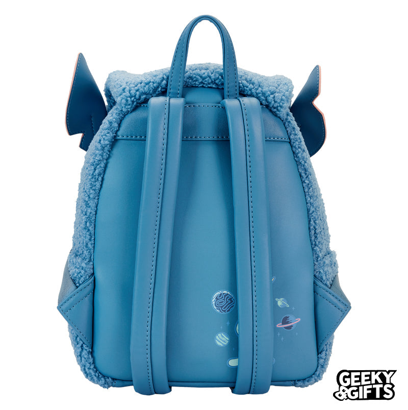 Loungefly Disney: Lilo y Stitch - Stitch Plush Sherpa Mini Mochila