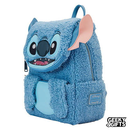 Loungefly Disney: Lilo y Stitch - Stitch Plush Sherpa Mini Mochila