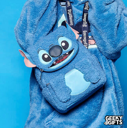 Loungefly Disney: Lilo y Stitch - Stitch Plush Sherpa Mini Mochila