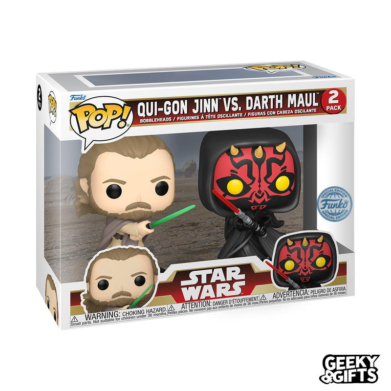 Funko Pop Star Wars: La Amenaza Fantasma - Qui-Gon Jinn vs Darth Maul 2 Pack