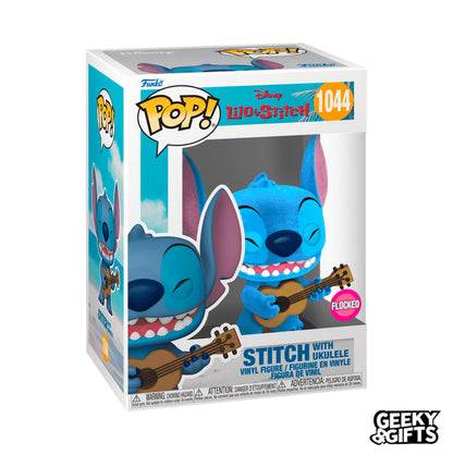 Funko Pop & Tee Disney: Lilo and Stitch - Stitch with Ukelele Flocked - Talla M