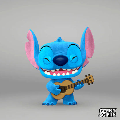 Funko Pop & Tee Disney: Lilo and Stitch - Stitch with Ukelele Flocked - Talla M