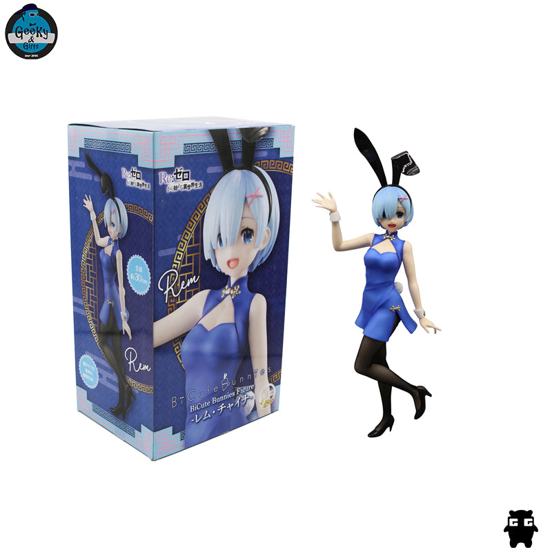 Furyu Figure Starting Life In Another World Rem BiCute Bunnies Blue China Dress