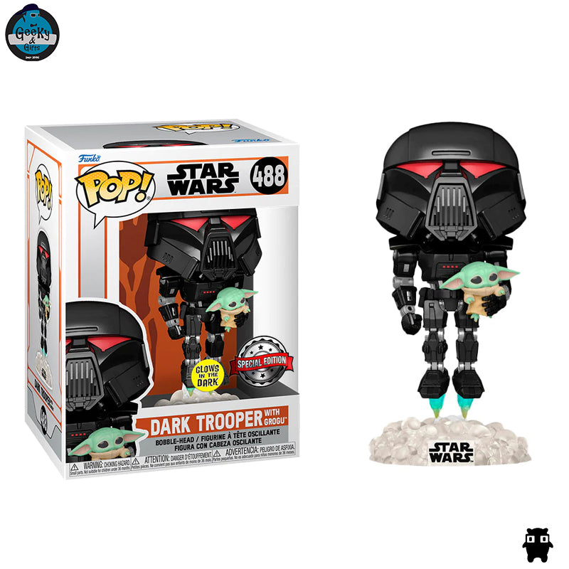 Funko Pop Star Wars Dark Trooper With Grogu 488